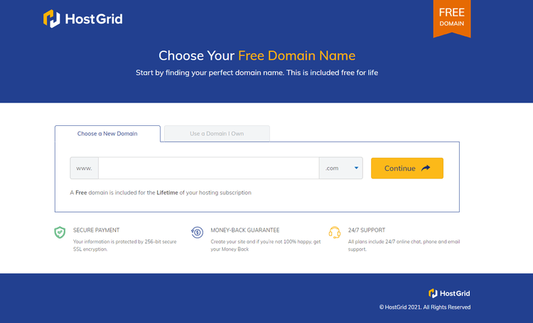 hostgrid free domain